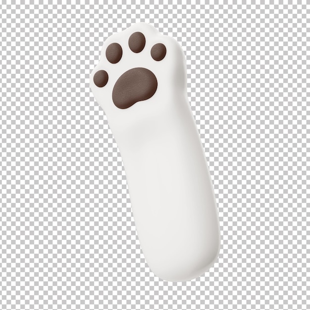 PSD icône de patte d'animal 3d avec fond transparent