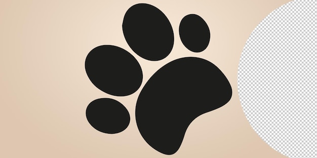 Icône de patte de chien transparente png, illustration vectorielle d'une patte de chien sur transparent