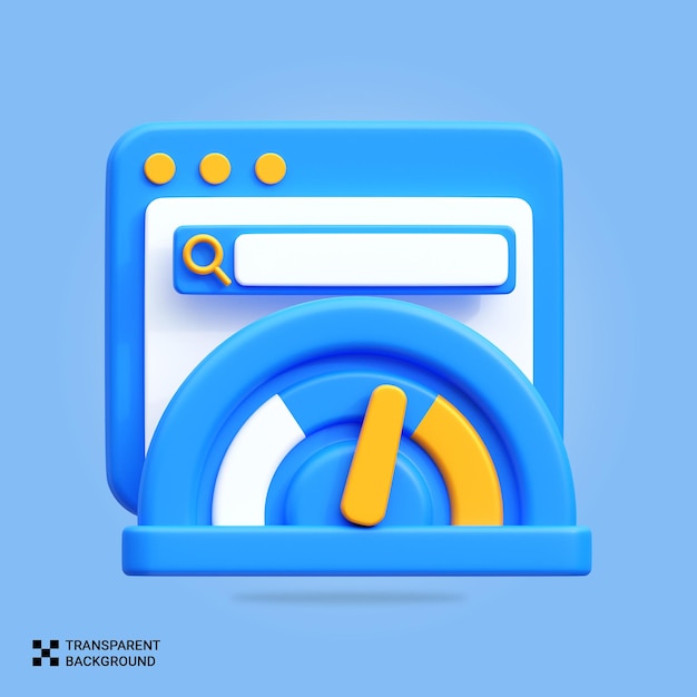 Icône de performance web PSD 3D