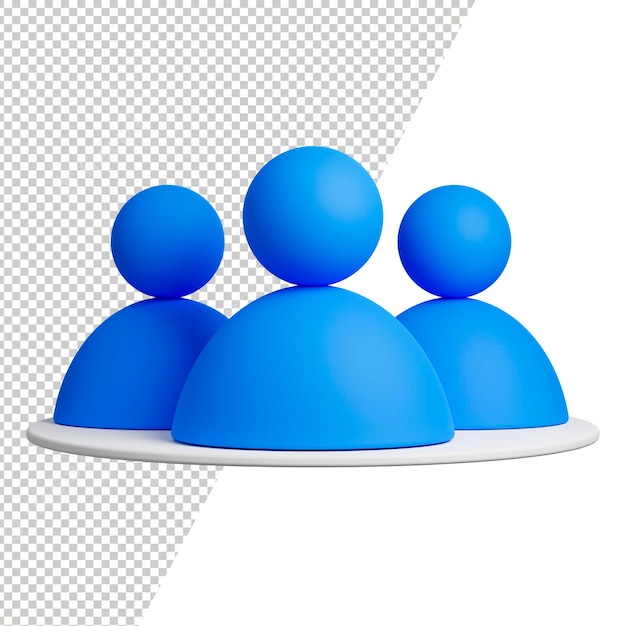Icône de personnes ou de personnes 3D avec fond transparent