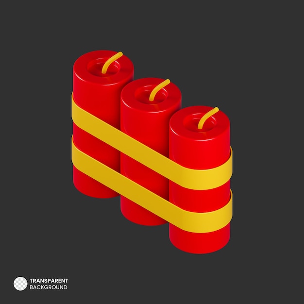 Icône de pétard 3d isolé