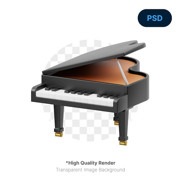 Ícone piano 3d premium psd