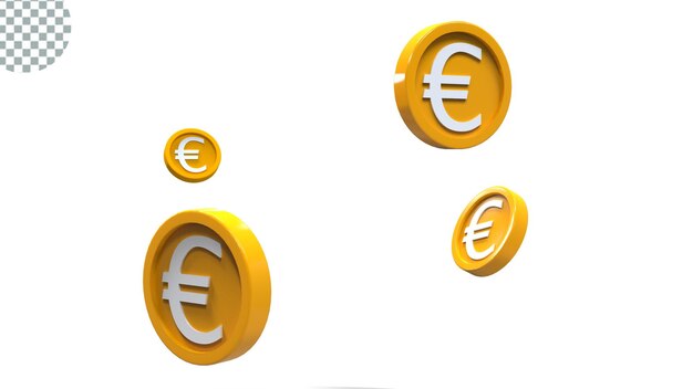 Icône De Pièce En Euros De Rendu 3d