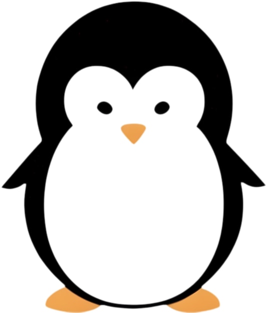 PSD icône de pingouin mignon dans un style minimaliste