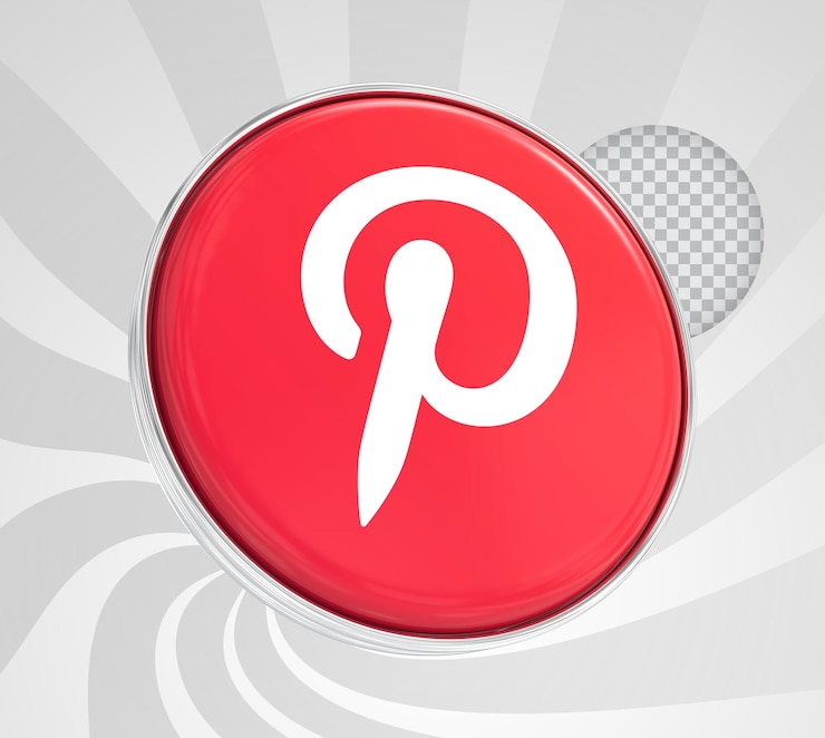 PSD icône pinterest 3d médias sociaux