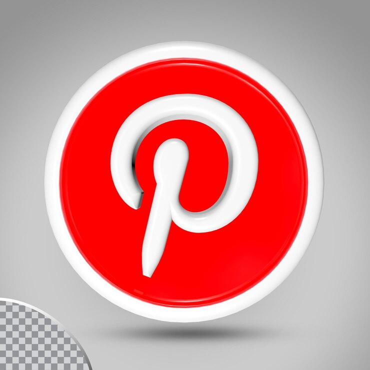 PSD icône pinterest carré 3d