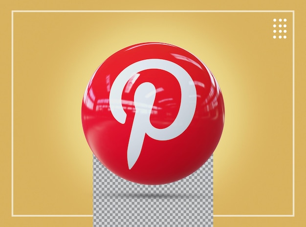 PSD icône pinterest cercle 3d