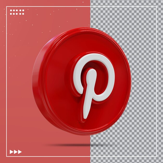 Icône Pinterest Concept 3d De Médias Sociaux