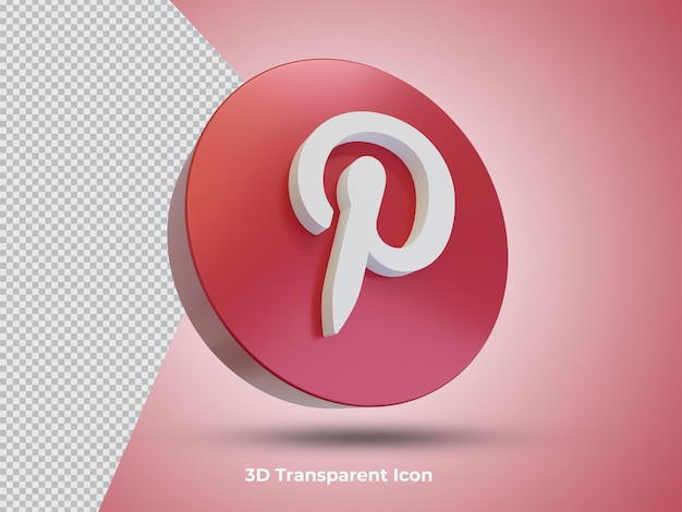 PSD icône pinterest rendu 3d