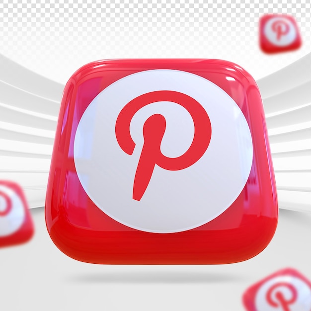 Icône Pinterest rendu 3D