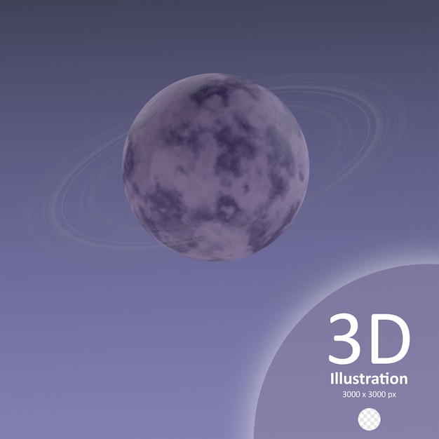 Icône de planète PSD isolé illustration de rendu 3d