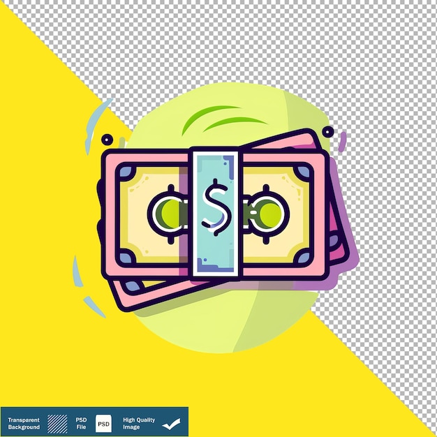 Icône Plate Représentant Des Billets De Banque à Fond Transparent Png Psd