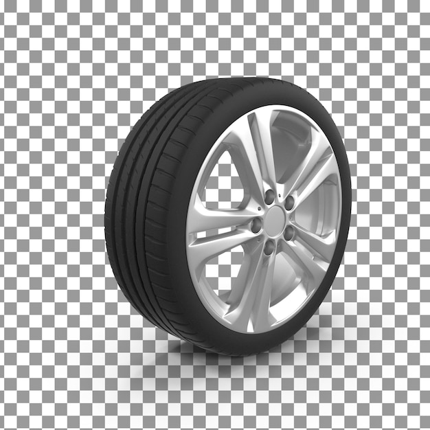 Icône de pneu PSD 3D sur fond isolé et transparent