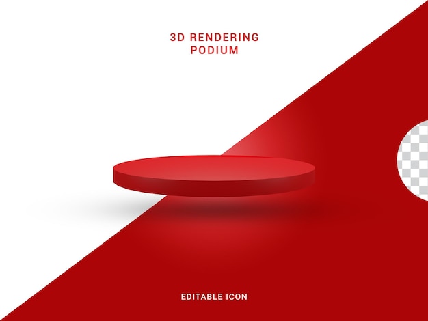 Icône Podium Rouge Rendu 3d