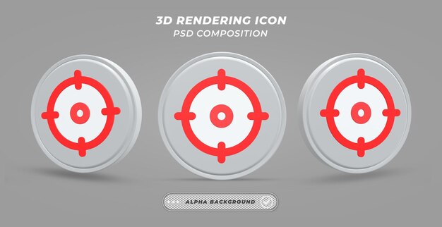 PSD icône de point cible dans le rendu 3d