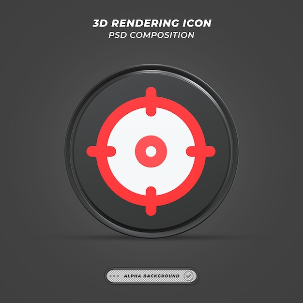 Icône de point cible dans le rendu 3D
