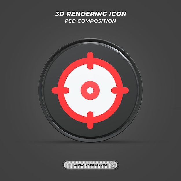 PSD icône de point cible dans le rendu 3d