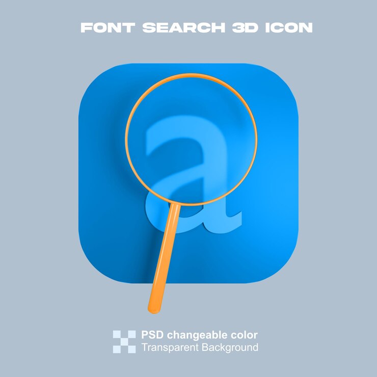 PSD l'icône de la police 3d à la recherche de la loupe