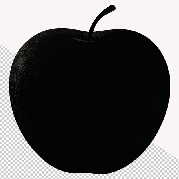 PSD icône de pomme noire sur fond transparent