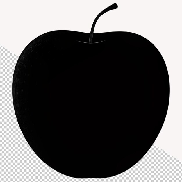 PSD icône de pomme noire sur fond transparent