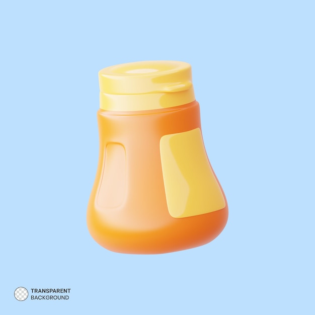 Icône de pot de bonbons sucrés rendu 3d isolé Illustration