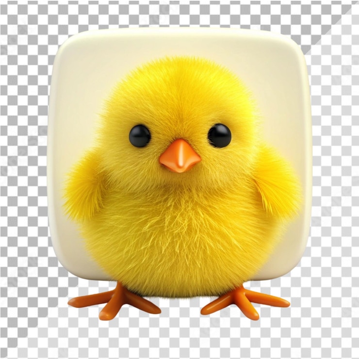 PSD icône de poussin 3d sur fond transparent