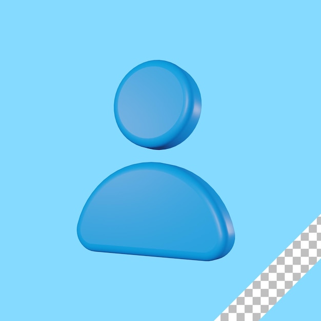 PSD icône de profil utilisateur de rendu 3d avec fond transparent