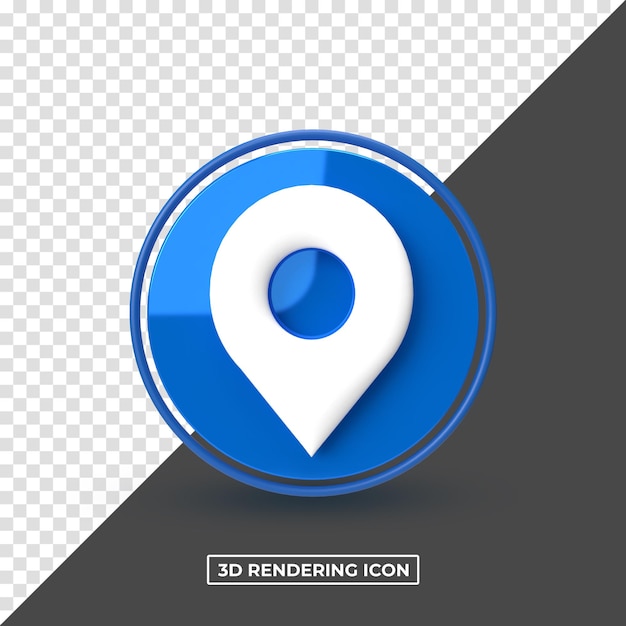 Ícone psd de localização de renderização 3d