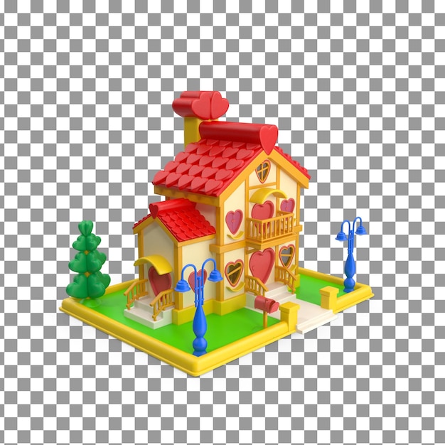 PSD Ícone psd toy house em fundo isolado e transparente