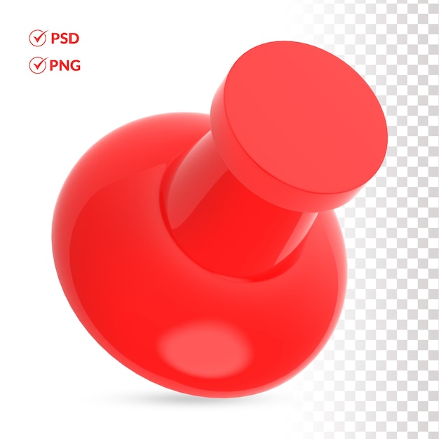 PSD icône de punaise rouge 3d