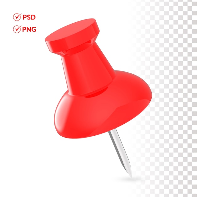 PSD icône de punaise rouge 3d