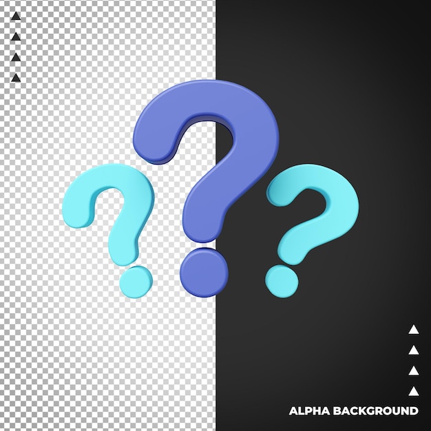 Icône de question 3d pour le rendu de l'illustration