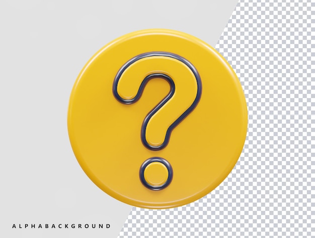 Icône de question rendu 3d élément transparent d'illustration vectorielle