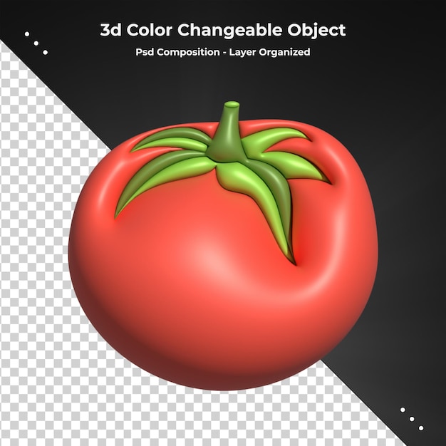 Icône réaliste de rendu 3d brillant coloré de fruits sucrés 3d