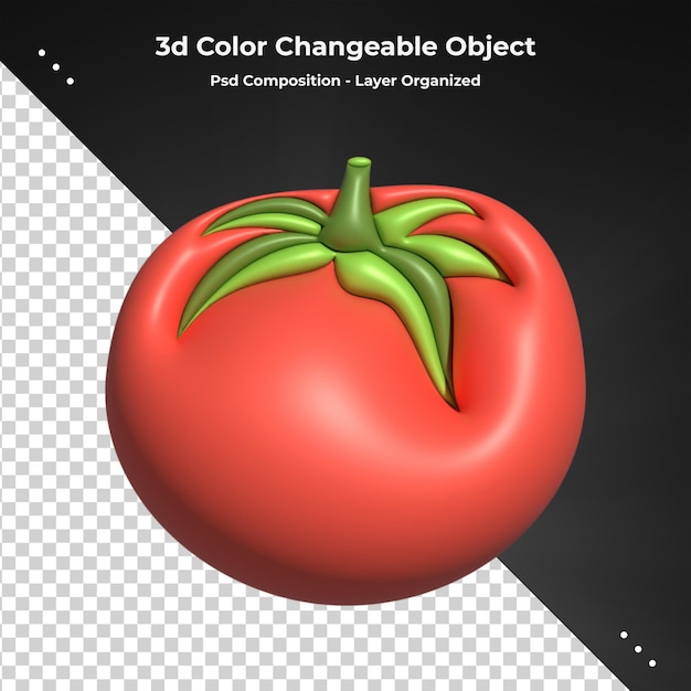 PSD icône réaliste de rendu 3d brillant coloré de fruits sucrés 3d