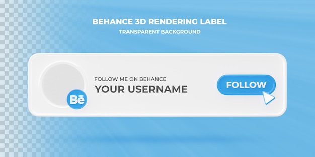Icône Recherche Bannière Bannière Rendu 3d Behance Isolé