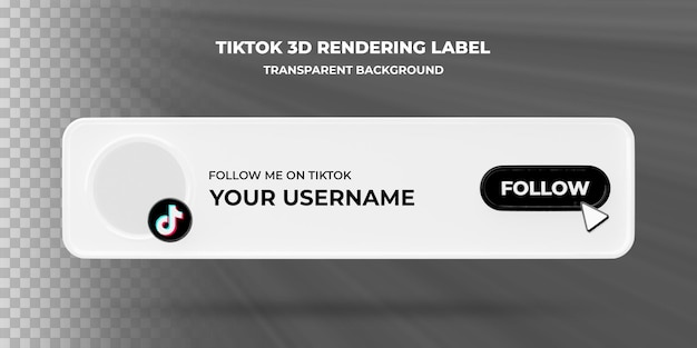 Icône Recherche Bannière Bannière Rendu 3d Tiktok Isolé