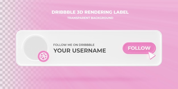 Icône Recherche Bannière Dribbble Bannière Rendu 3d Isolé