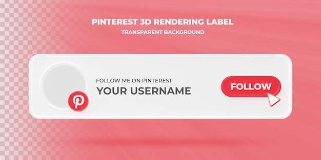 Icône Recherche Bannière Pinterest Bannière Rendu 3d Isolé