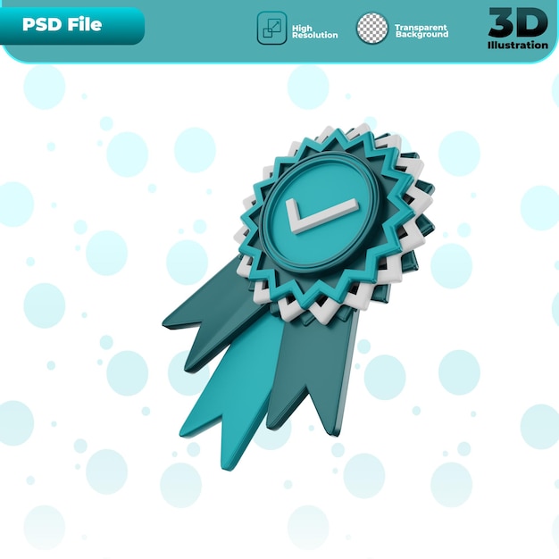 PSD icône de récompense de rendu 3d illustration