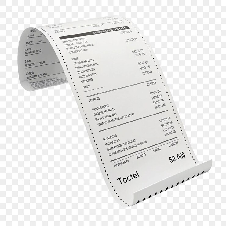 PSD icône de reçu de transaction 3d isolée sur un fond transparent