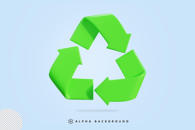 PSD icône de recyclage 3d sur l'illustration vectorielle de rendu 3d