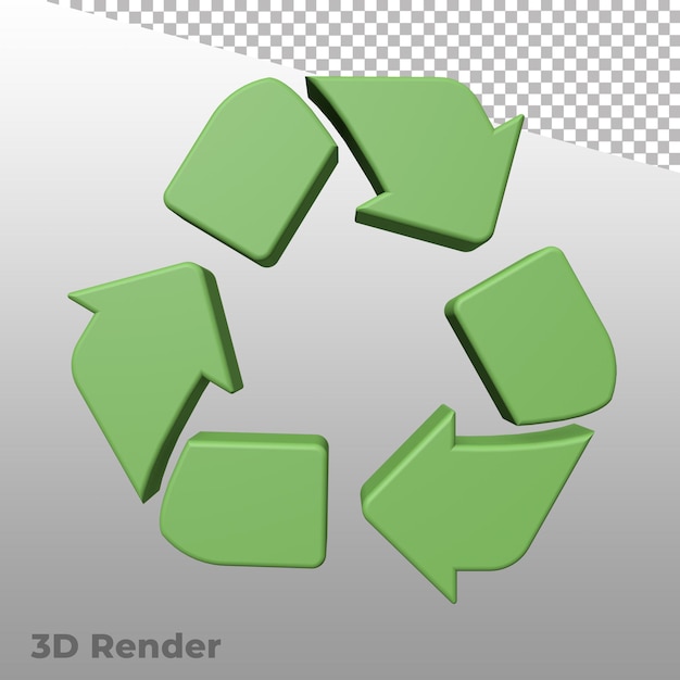 Icône de recyclage rendu 3D