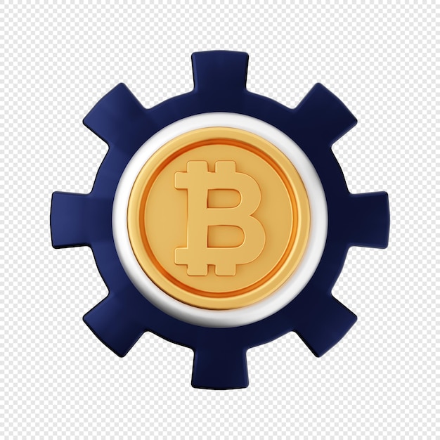 Icône de réglage bitcoin 3D Illustration