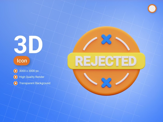 PSD Ícone rejeitado 3d