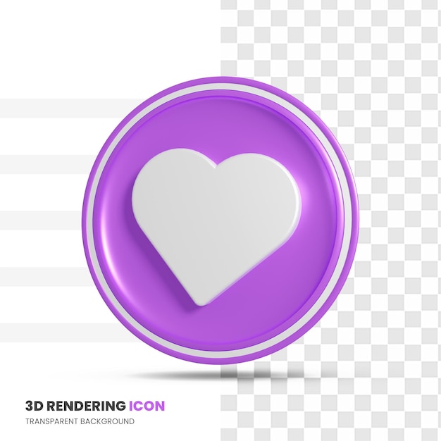 PSD icône de rendu 3d d'amour