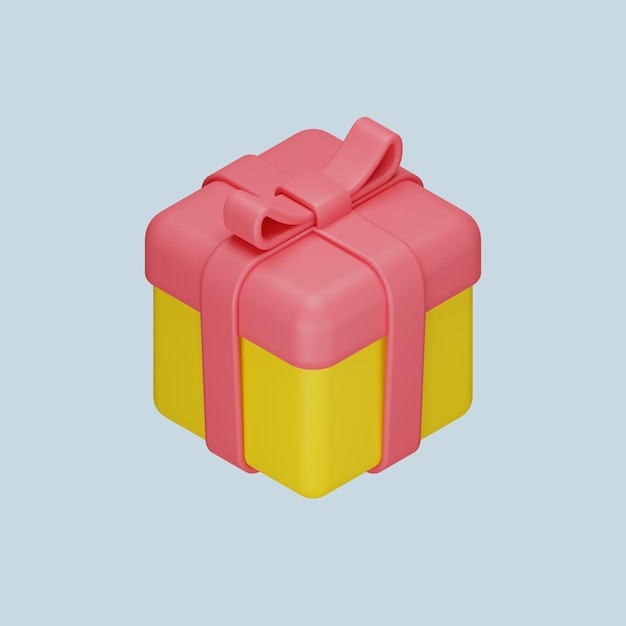 L'icône de rendu 3D de boîte-cadeau isolé