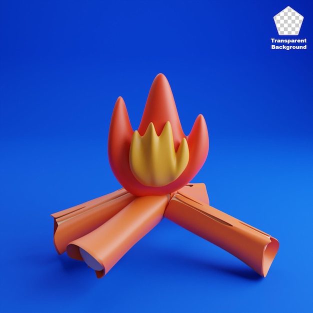 Icône De Rendu 3d De Camping De Feu Supérieur