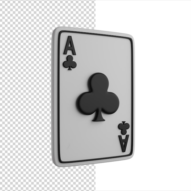 Icône de rendu 3D de la carte de poker Clover ou Club