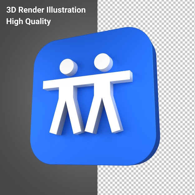 Icône De Rendu 3d De Deux Personnes